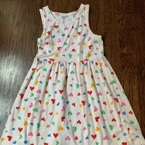 Girls white with colorful hearts summer dress